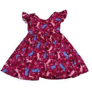 DotDotSmile Skater Dress Pink & Blue Cat Print 12-24 Months